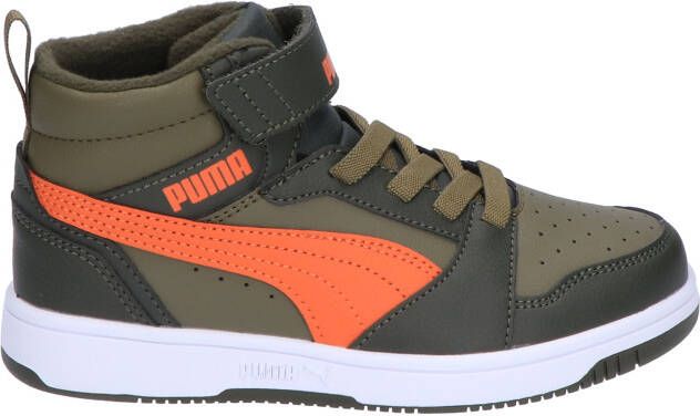 Puma Rebound V6 WTR Velcro Dark Olive Maple Syrup Sneakers hoge-sneakers