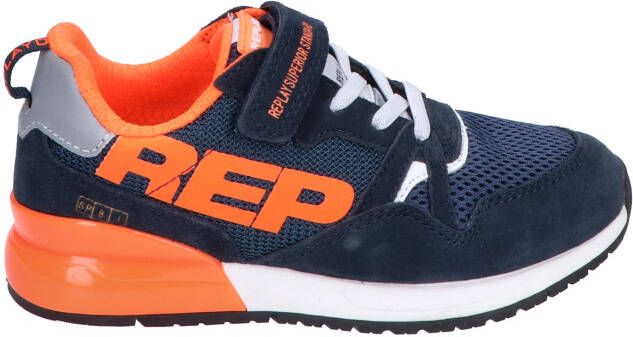 Replay Shoot Junior Navy White Orange Lage sneakers