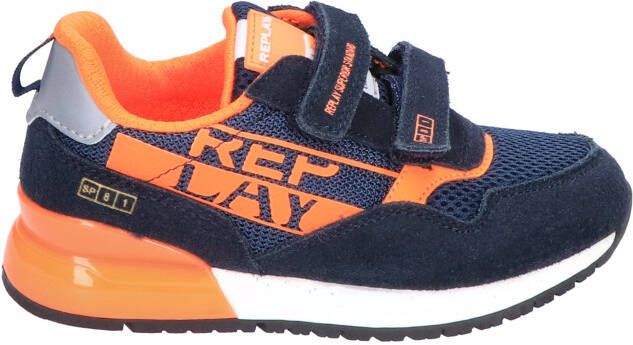 Replay Shoot Kid 6 JS650008L 3192 Navy Fluo Orang Sneakers