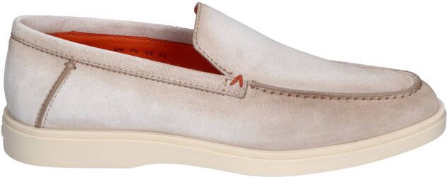 Santoni Suede Loafers Light Beige Instapschoenen