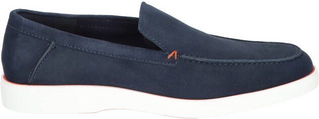 Santoni Suede Loafers Navy Instapschoenen