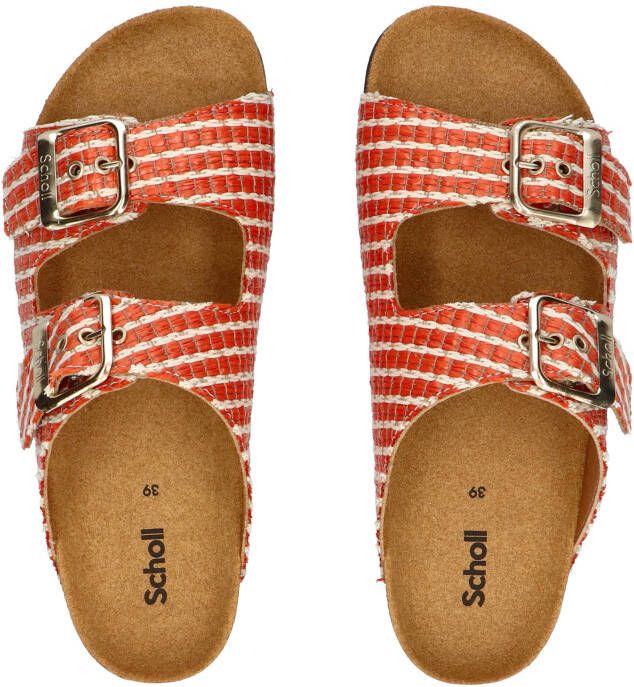 Scholl Noelle Raffia Beige Orange Muilen