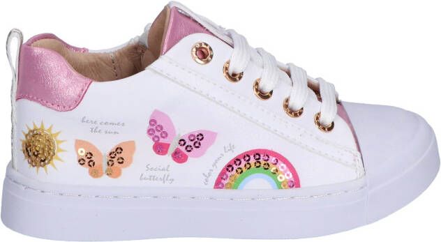 Shoesme Veterschoenen Meisjes white Pink Leer - Foto 2