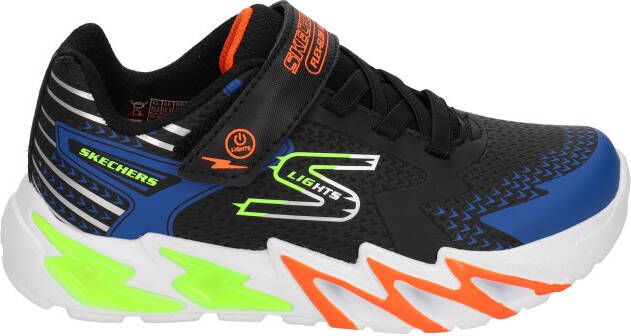 Skechers S Lights Flex Glow Bolt Black Blue Lage sneakers