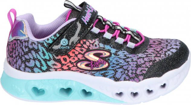 Skechers Flutter Heart Lights Loves Wild Black Multi Sneakers