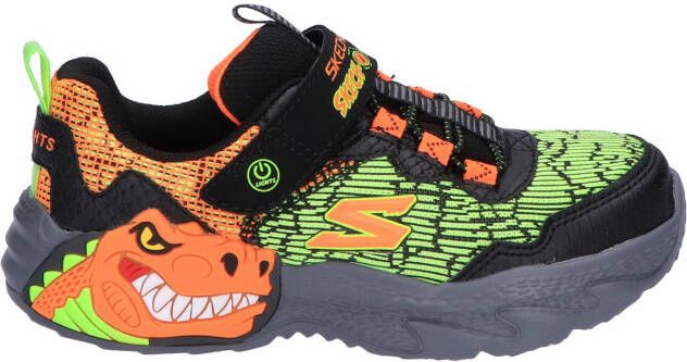 Skechers Skech-O-Saurus Lights Black Orange Sneakers