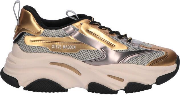 Steve Madden Pessession Ice Pewter Gold Sneakers