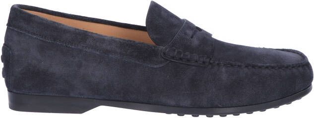 Tods Loafers in Suede Blue Instapschoenen