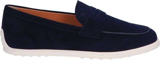 Tods Loafers in Suede U824 Blue Instapschoenen