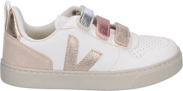 Veja V-10 Chromefree Leather Kids Multico White Shiny Sneakers