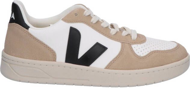 Veja V-10 Chromefree Leather Women White Black Sahara Sneakers