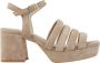 VIA VAI Sandalen Dames Damesschoenen Suède Blokhak hoogte 6 cm 60040 Cassia Beige - Thumbnail 3