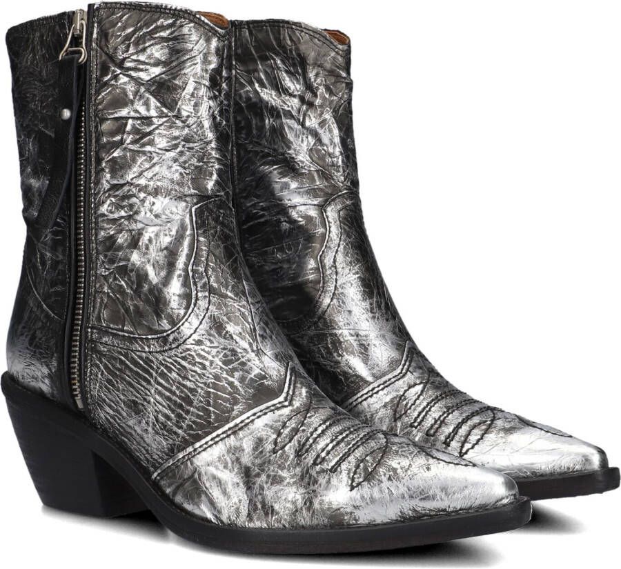 A.s.98 B84205 Enkellaarsjes Enkelboots met rits Dames Zilver