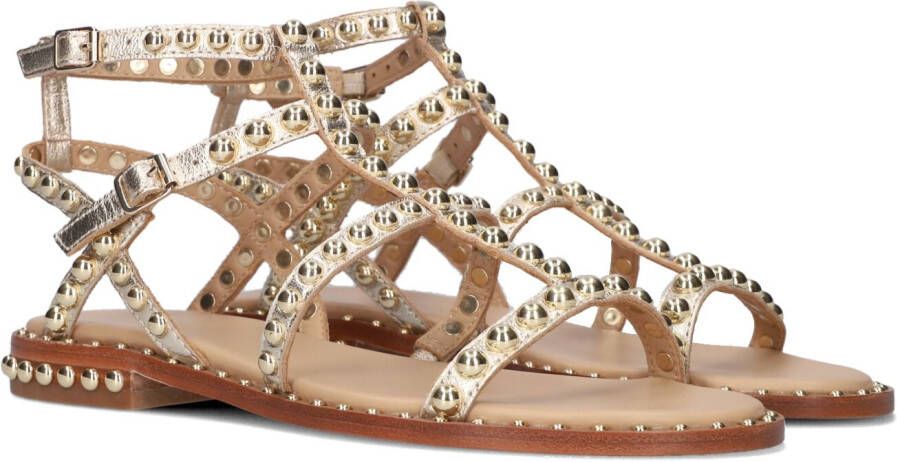 Ash Platte Sandalen met Gouden Studs Beige Dames