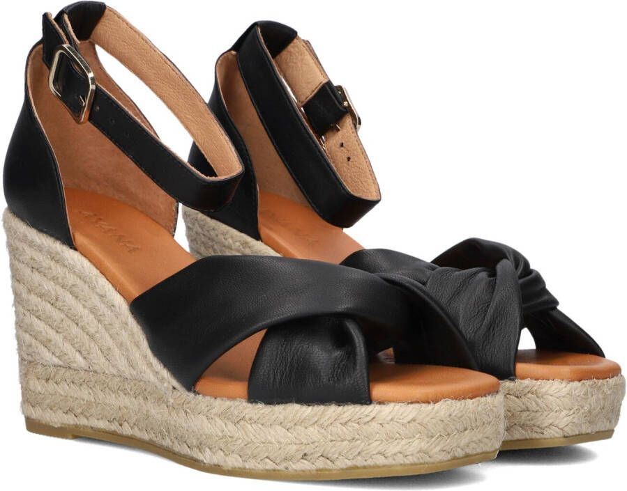 AYANA Espadrilles Dames Yu690 Maat: 40 Materiaal: Leer Kleur: Zwart