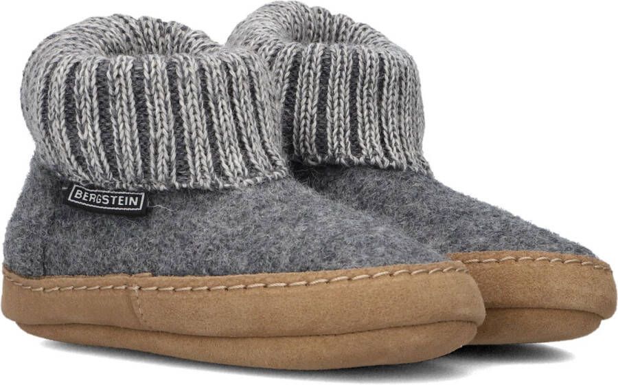 Bergstein Cozy Lux Sloffen Pantoffels voor dames heren en kinderen 100% Zuiver scheerwol Grey