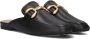 Bibi Lou Zwarte Leren Loafers met Gouden Detail Black Dames - Thumbnail 1