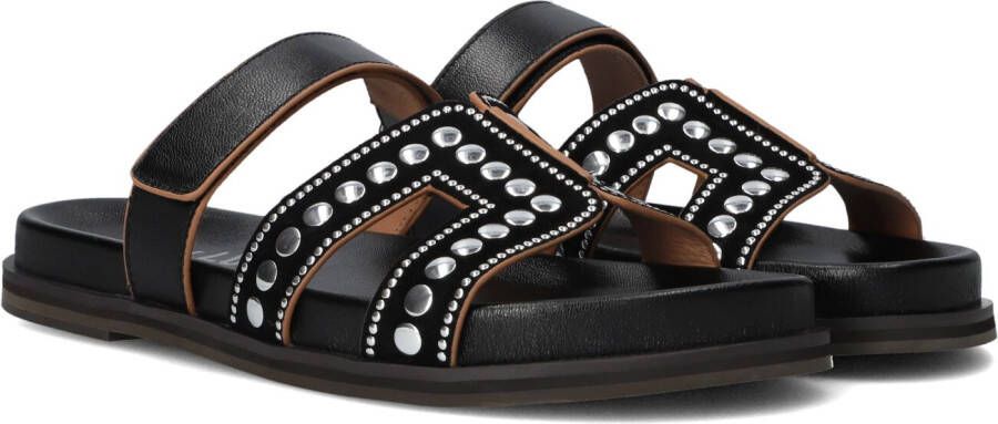 Bibi Lou Zwarte zomer slippers stijlvol minimalistisch comfort Black Dames