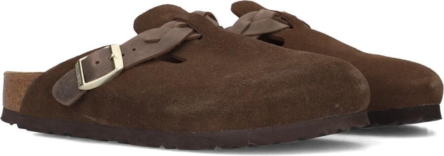 BIRKENSTOCK Instappers Dames Boston Braided Maat: 39 Materiaal: Suède Kleur: Bruin