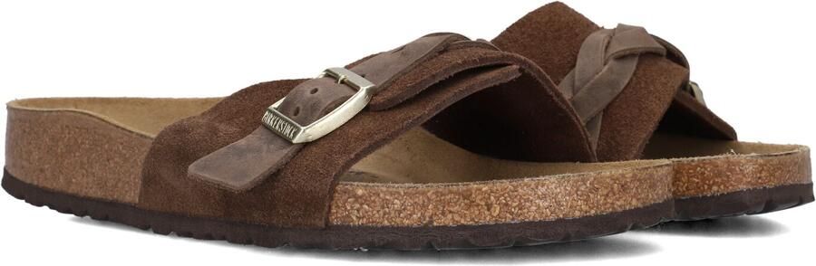 BIRKENSTOCK Slippers Dames Oita Braided Maat: 36 Materiaal: Suède Kleur: Bruin