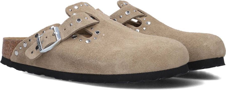 BIRKENSTOCK Instappers Dames Boston Rivet Maat: 43 Materiaal: Suède Kleur: Taupe