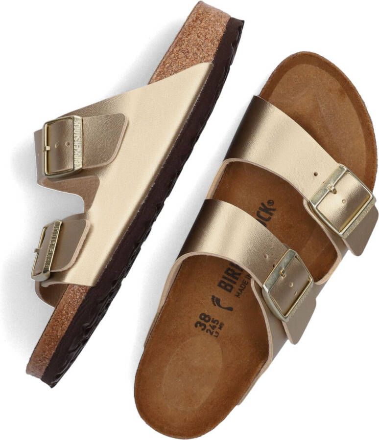 BIRKENSTOCK Slippers Dames Arizona Dames Maat: 42 Materiaal: Leatherlook Kleur: Goud