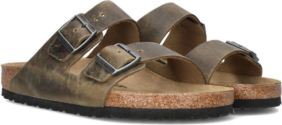 BIRKENSTOCK Slippers Heren Arizona Heren Maat: 39 Materiaal: Leer Kleur: Groen