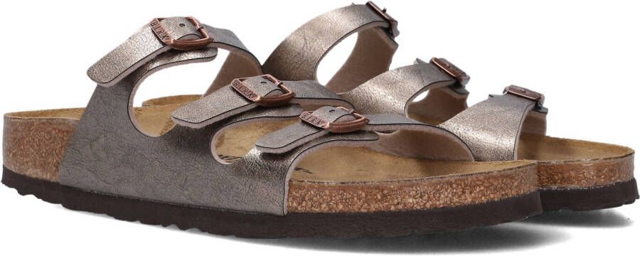 BIRKENSTOCK Slippers Dames Florida Bs Maat: 39 Materiaal: Leatherlook Kleur: Bronskleurig