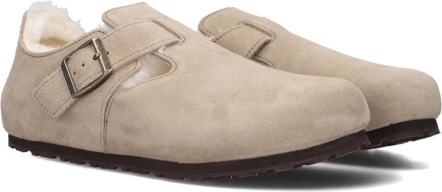 BIRKENSTOCK Instappers Dames London W Maat: 38 Materiaal: Suède Kleur: Taupe