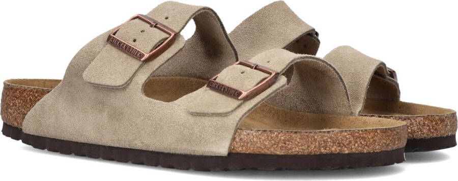 BIRKENSTOCK Slippers Heren Arizona Sue Maat: 43 Materiaal: Suède Kleur: Taupe