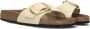 Birkenstock Elegante Big Buckle Nubuck Leren Sandaal Beige Dames - Thumbnail 1