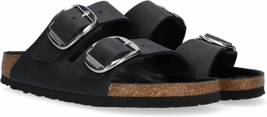 Birkenstock ssandalen Arizona Big Buckle Natural Leather Oiled Etroit Zwart