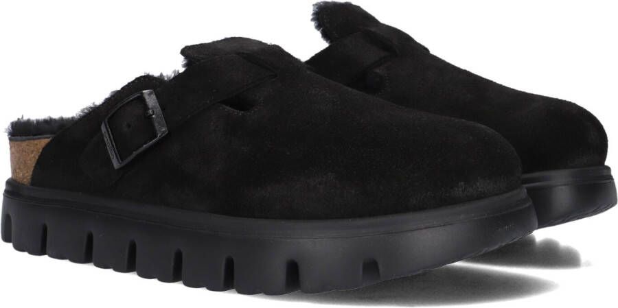 Birkenstock Chunky suède leren sandaal in zwart Black Dames