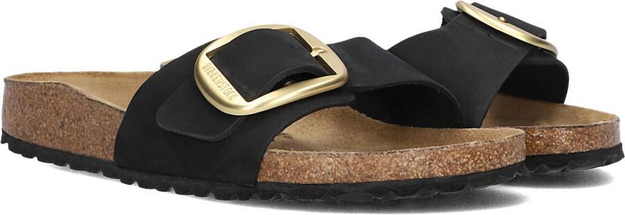 BIRKENSTOCK Slippers Dames Madrid Big Buckle Maat: 36 Materiaal: Nubuck Kleur: Zwart