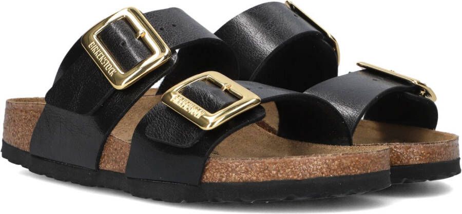 BIRKENSTOCK Slippers Dames Sydney Cushion Buckle Maat: 40 Materiaal: Leatherlook Kleur: Zwart