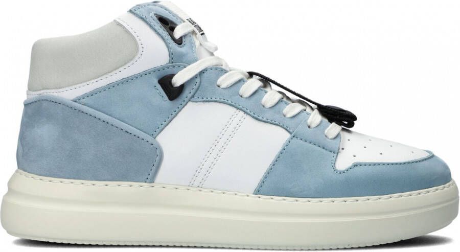 Blackstone XL28 WHITE LIGHT BLUE HIGH TOP SNEAKER Vrouw White