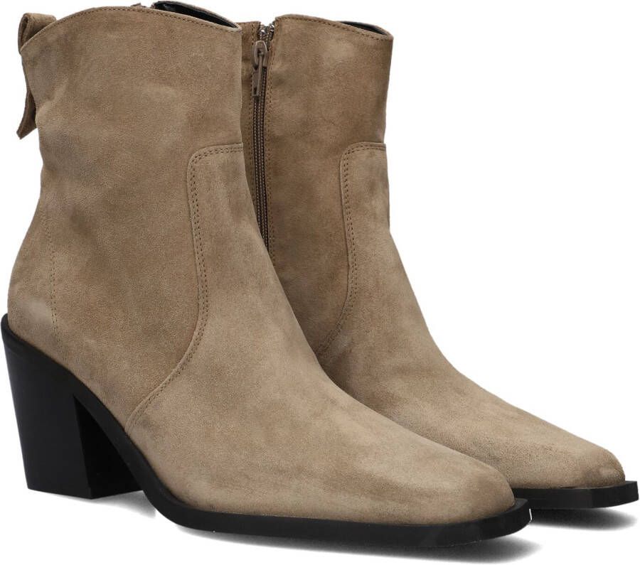 BLASZ 14 Enkellaarsjes Enkelboots met rits Dames Taupe