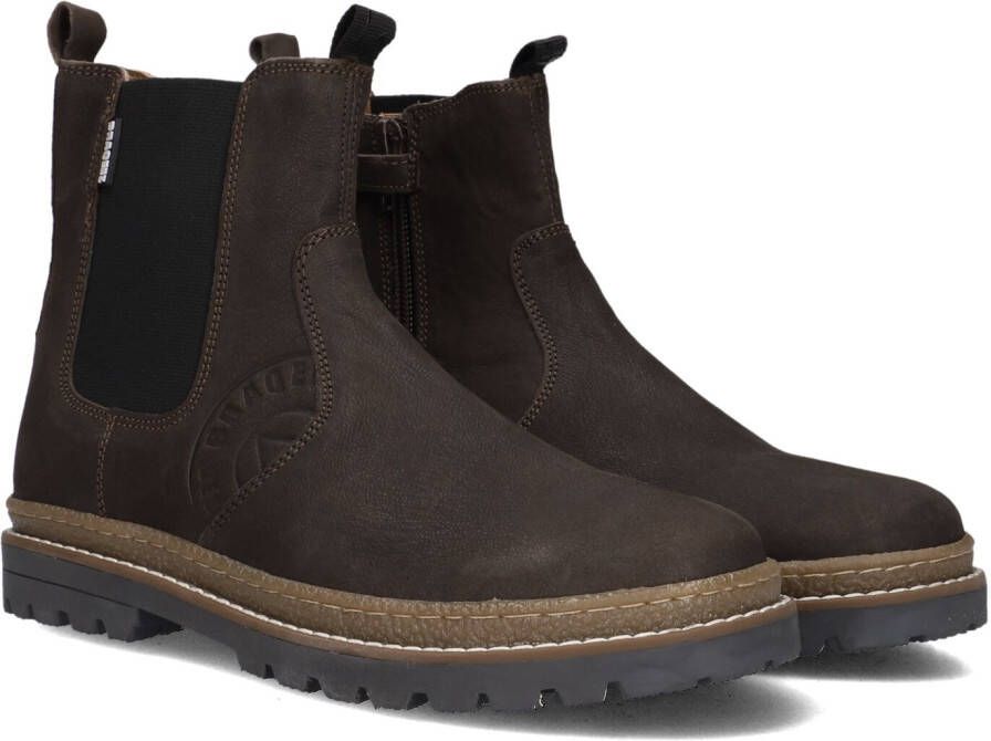 Braqeez 424922-517 Jongens Chelsea Boots Bruin Leer Elastiek Met Rits