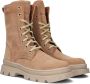 Braqeez 422723-474 Meisjes Veterboots Beige Suède Veters - Thumbnail 1