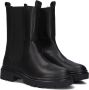 Braqeez 424563-589 Meisjes Chelsea Boots Zwart Leer Elastiek Met Rits - Thumbnail 1