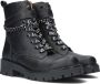 Braqeez 422788 589 Meisjes Biker Boots Zwart Leer Veters - Thumbnail 1