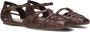 Bronx Gekruiste Band Leren Sandalen Brown Dames - Thumbnail 1