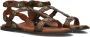 Bronx Bruine Leren Sandalen met Gouden Details Brown Dames - Thumbnail 1