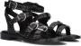 Bronx Zwarte Leren Sandalen met Gouden Studs Black Dames - Thumbnail 1