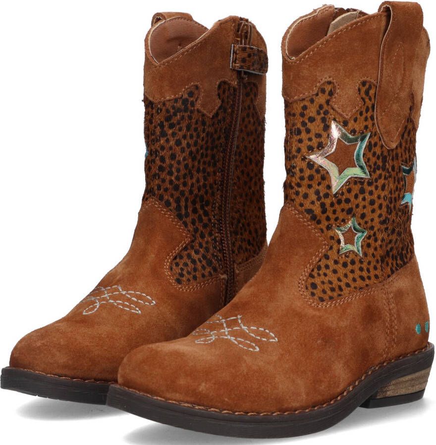 BunniesJR 225829-432 Meisjes Cowboy Boots Cognac Leer Ritssluiting