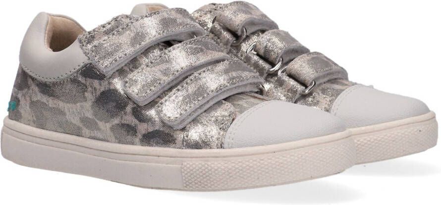 BunniesJR Bunnies JR Loetje Louw Meisjes Lage Sneakers Print Leer Klittenband