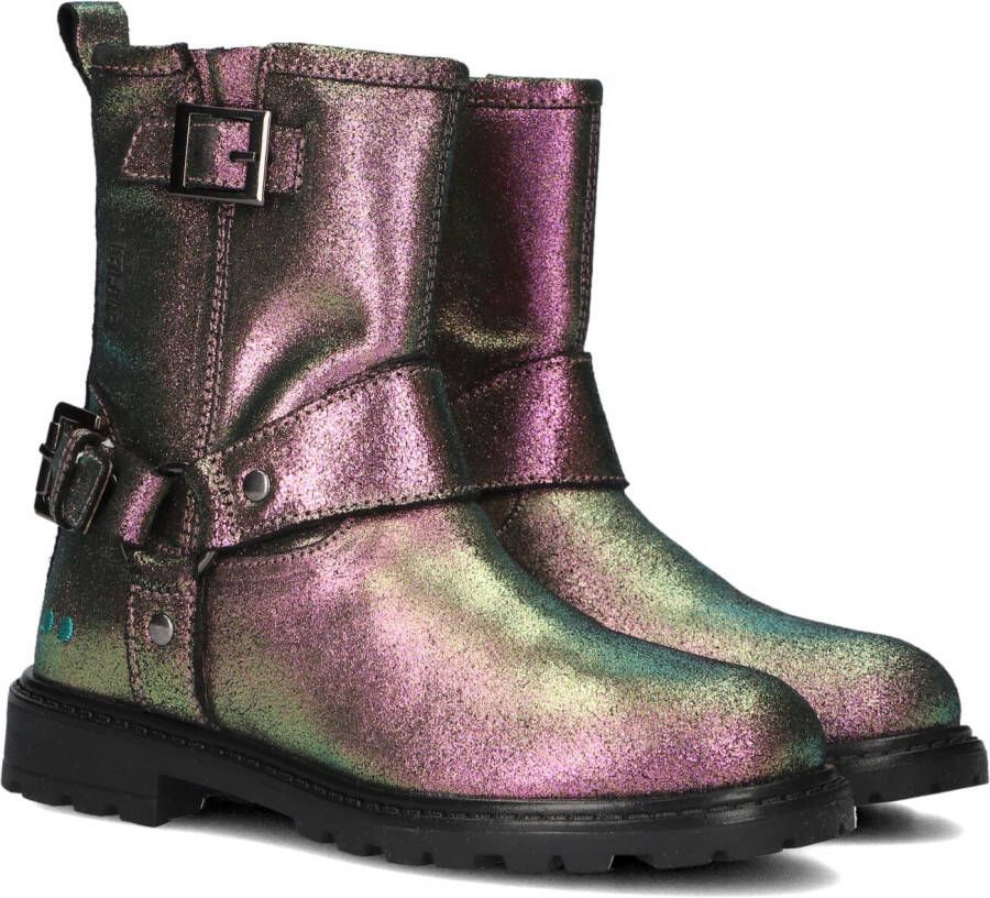 BunniesJR 224866-998 Meisjes Biker Boots Multicolor Suède Gesp Met Rits