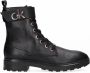 Calvin Klein Cleat Biker Boot Veterboots Laarzen Met Veters Dames Zwart - Thumbnail 6