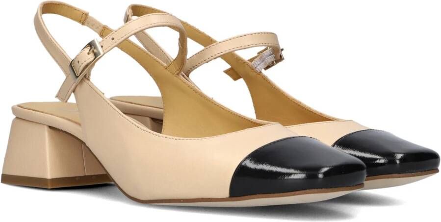 Ctwlk. Elegante Beige Leren Slingback Hakken Beige Dames