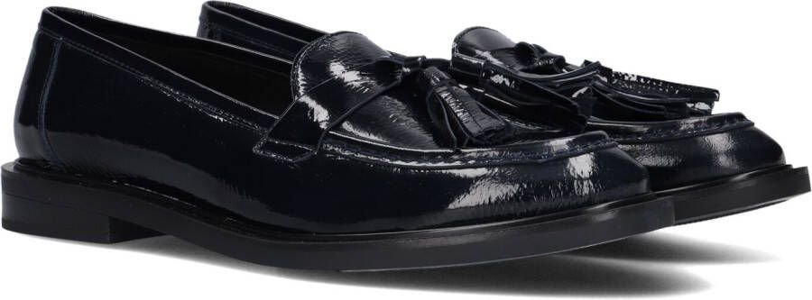 Ctwlk. Blauwe Leren Loafers met Franjes Blue Dames